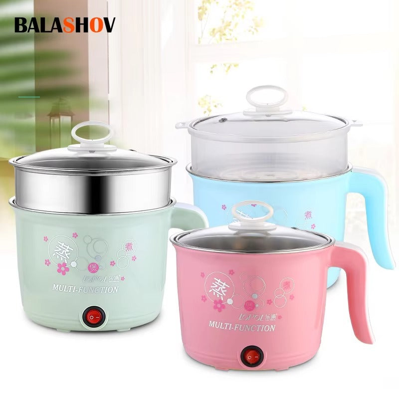 BALASHOV Mini Electric Cooker | 1.8L Hot Pot, Rice & Noodles Skillet