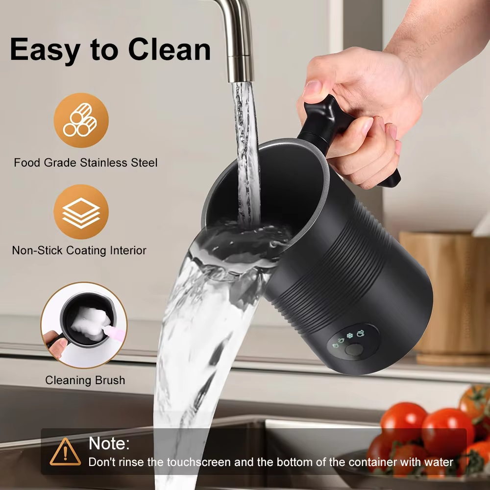 Raugee Electric Milk Frother | 4-in-1 Foam Maker for Lattes & Cappuccinos