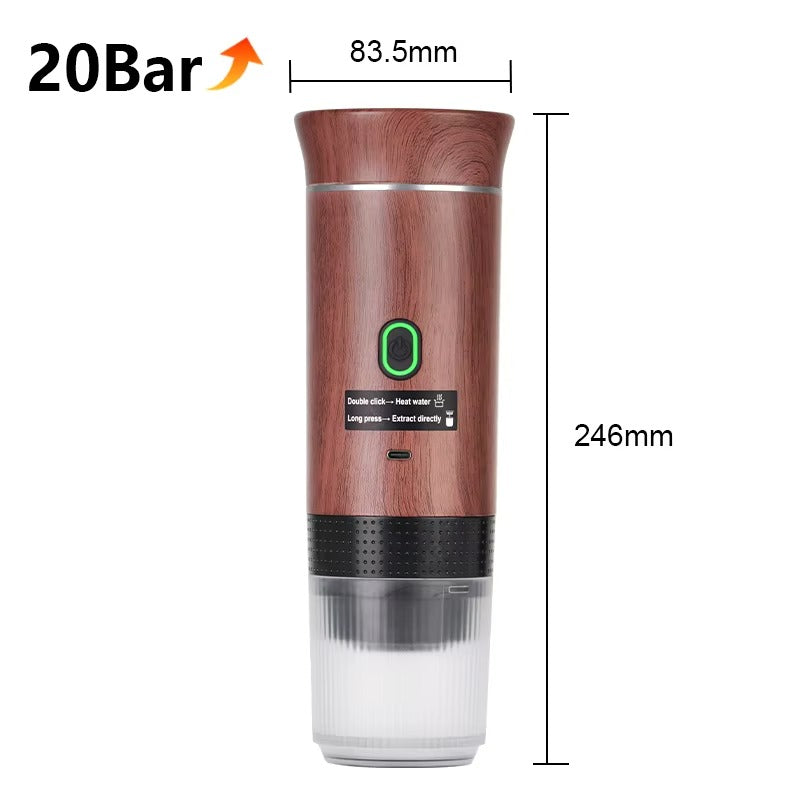 DENOKIN Portable Espresso Coffee Machine | 3-in-1 for Car & Home Use