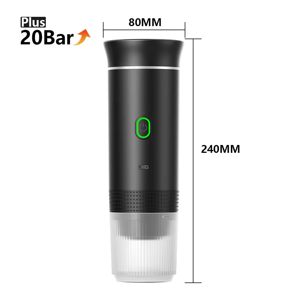 DENOKIN Portable Espresso Coffee Machine | 3-in-1 for Car & Home Use